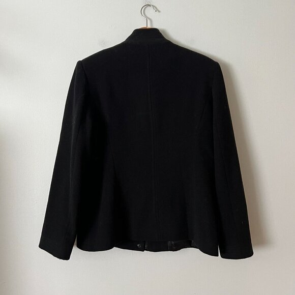 BHS Black Wool Blend Pea Coat Women's Size 12 EU 40 - Picture 9 of 11